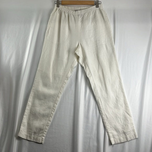 Shades of Linen Canadian-Made White Linen Beach Pants - Picture 2 of 9